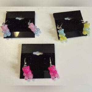 Handcrafted hypoallergenic Gummy Bear Earrings Sets (each set sold separately).